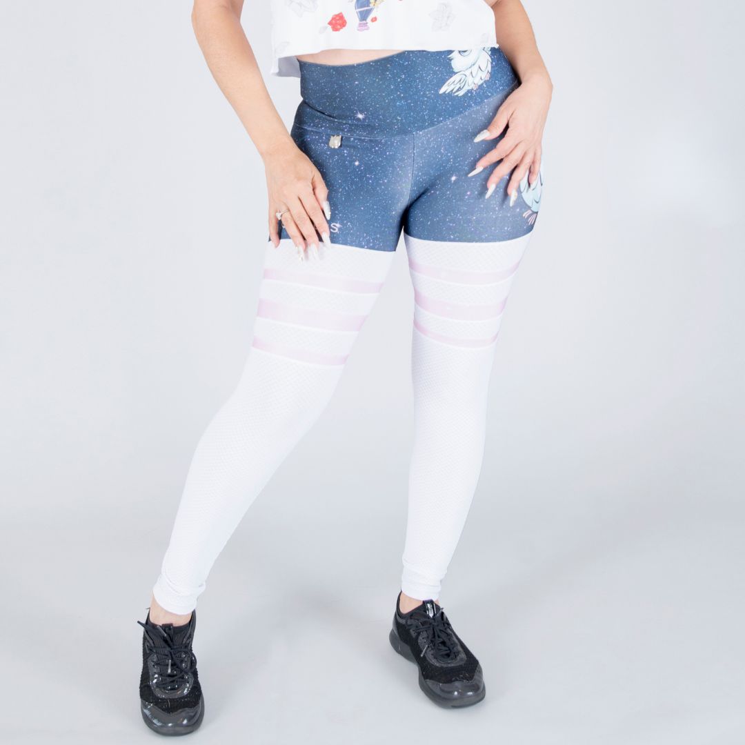 White Roses Owl Desing Leggings