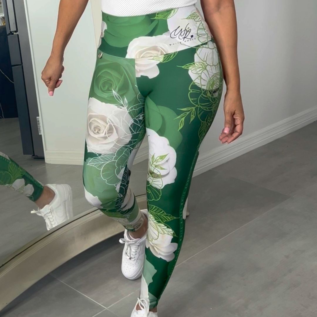 Legging White Roses